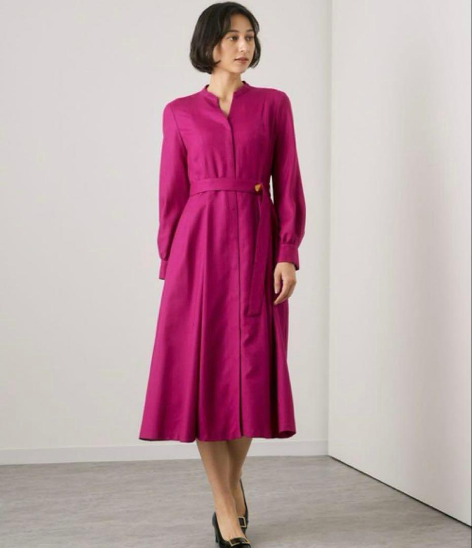 アナイ ソフトアムンゼン　タックフレアワンピース　ピンク　ネット完売商