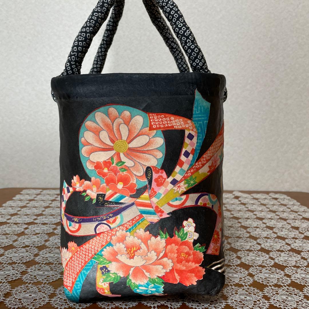 一閑張りバッグ⑧風神雷神