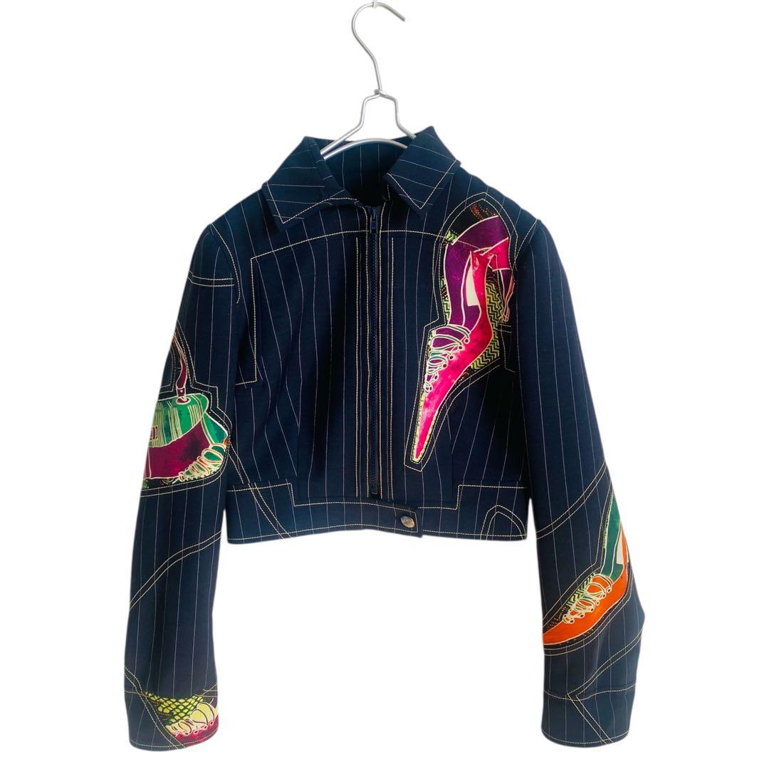 ジョンガリアーノ アーカイブ ハイヒール バッグ柄 JK40 ピンスト 美品希少