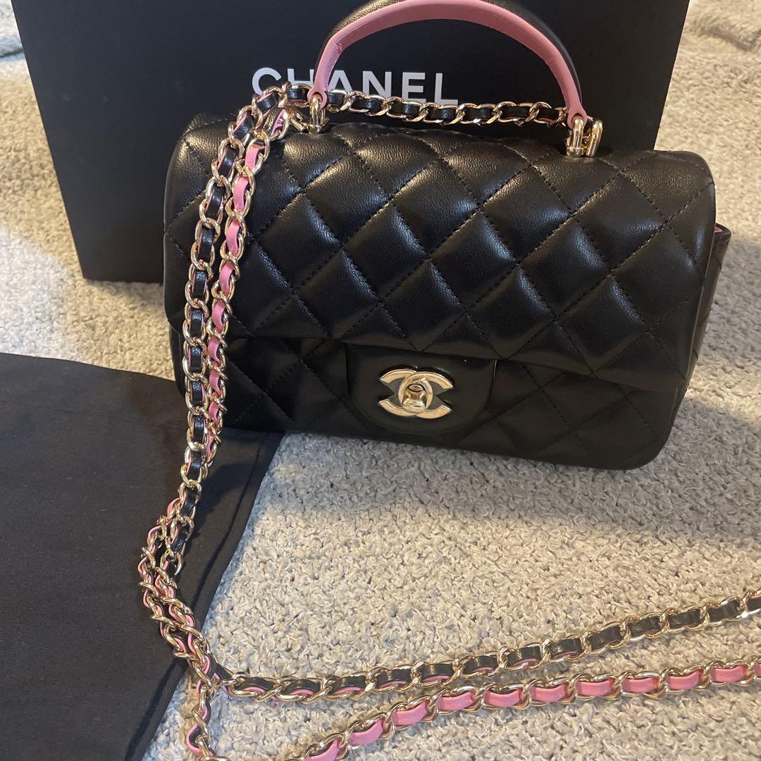 CHANEL ブラックレザー バッグ キルティング　ノベルティ