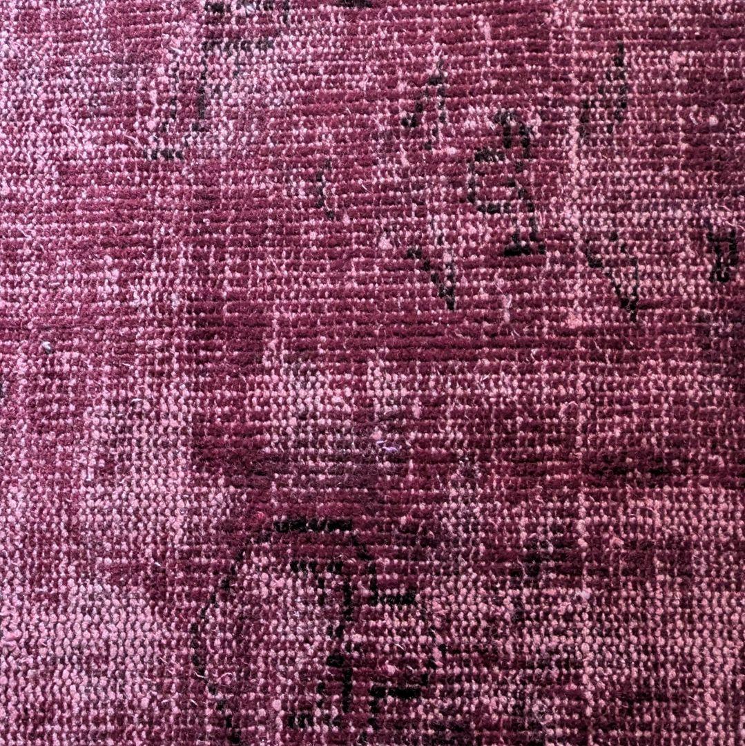 82×198 ボルドーレッドオーバーダイ　トルコヴィンテージラグ