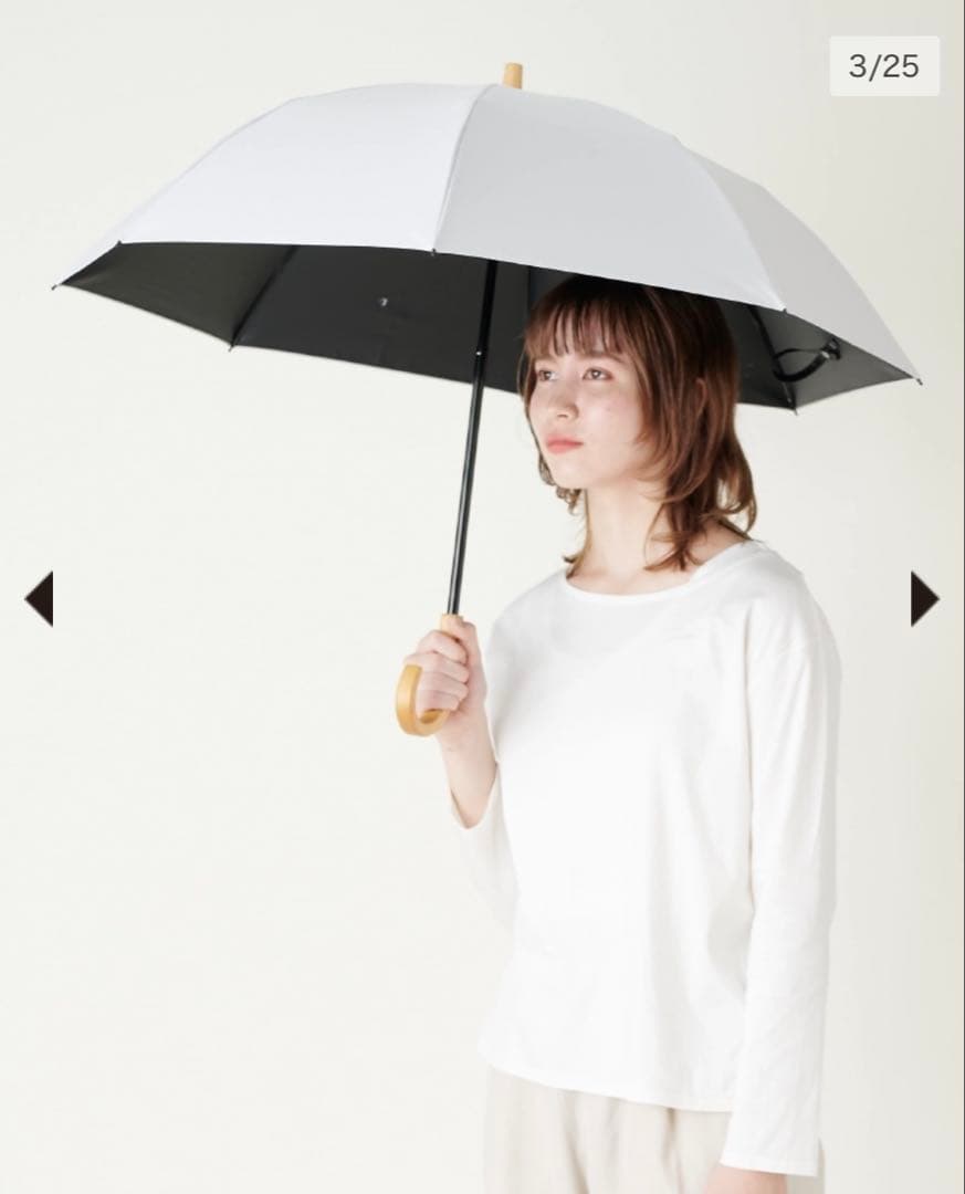 完売！サンバリア100 2段折/無地 折りたたみ日傘 ホワイト