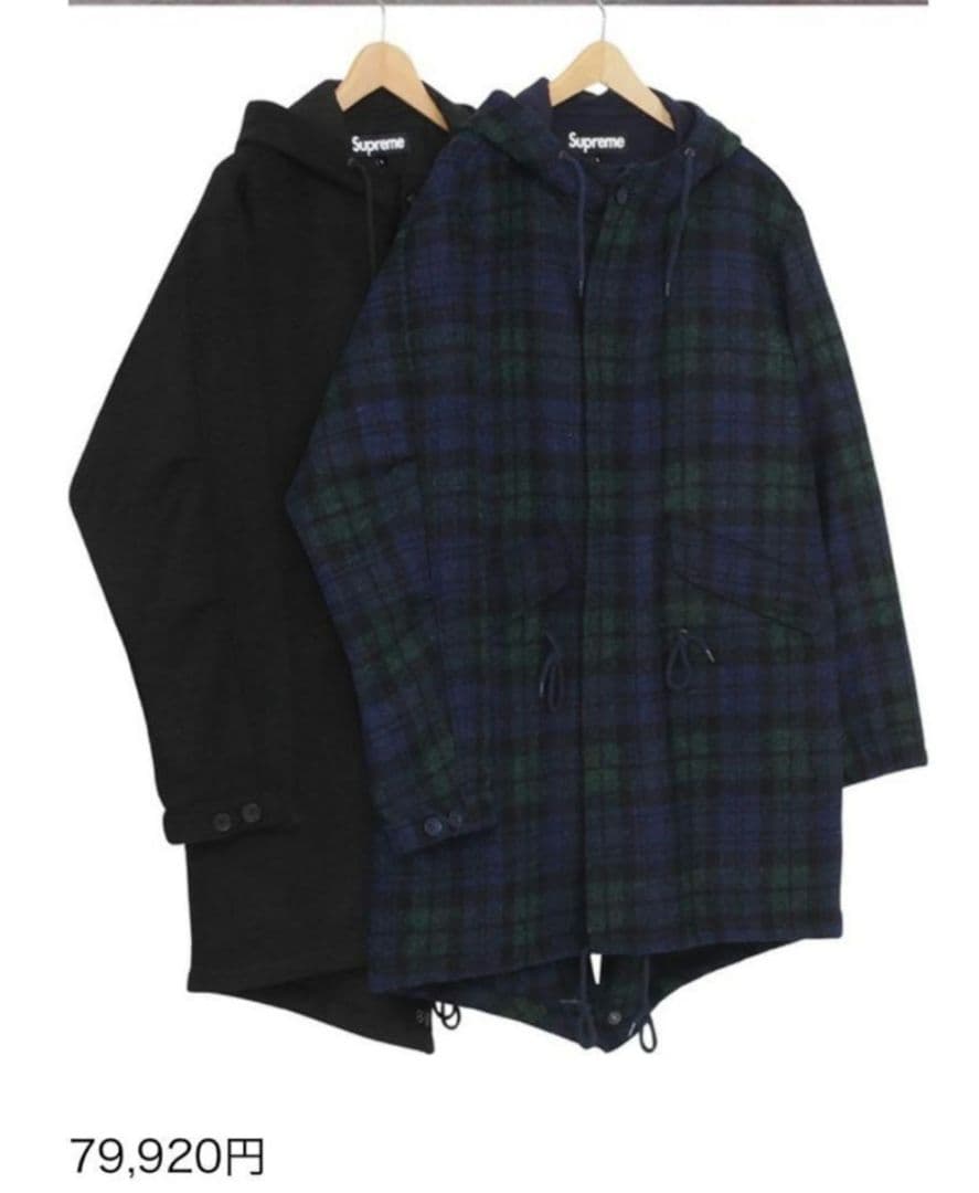 【美品】Supreme Wool Fishtail Parka 16AW M 黒