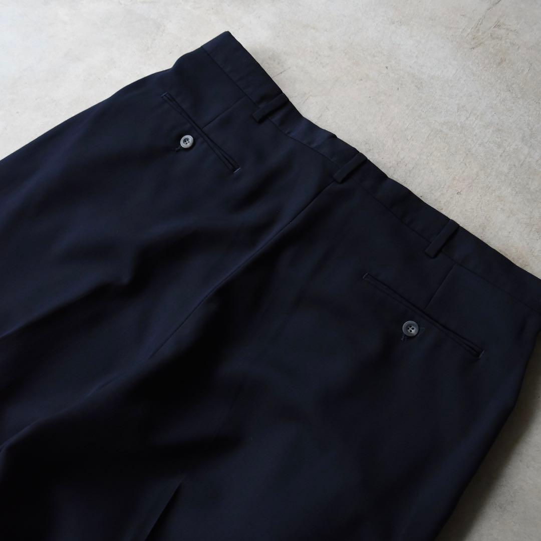 90s SLATES スレイツ ツータックスラックス ネイビー W38 L30