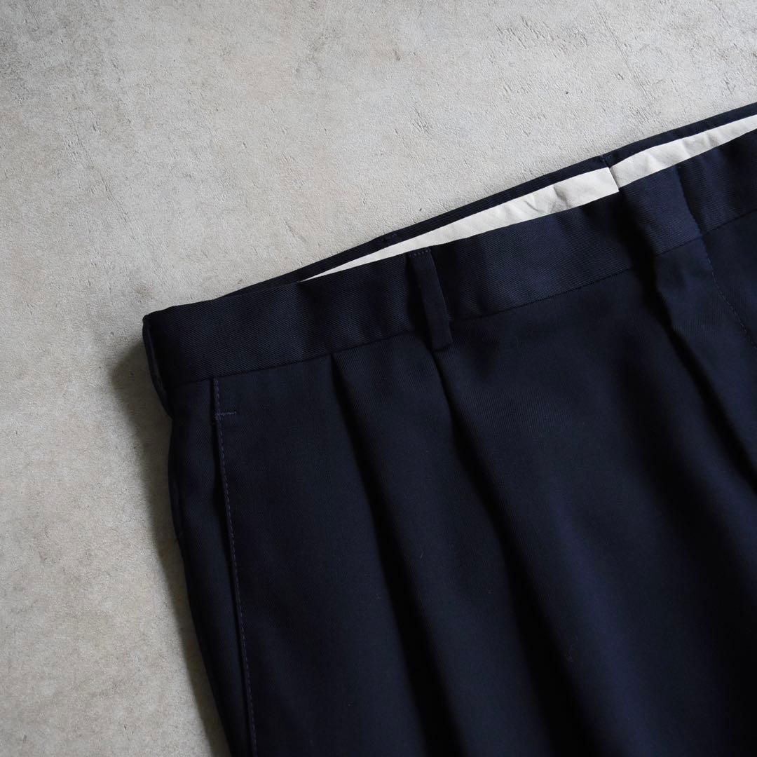 90s SLATES スレイツ ツータックスラックス ネイビー W38 L30