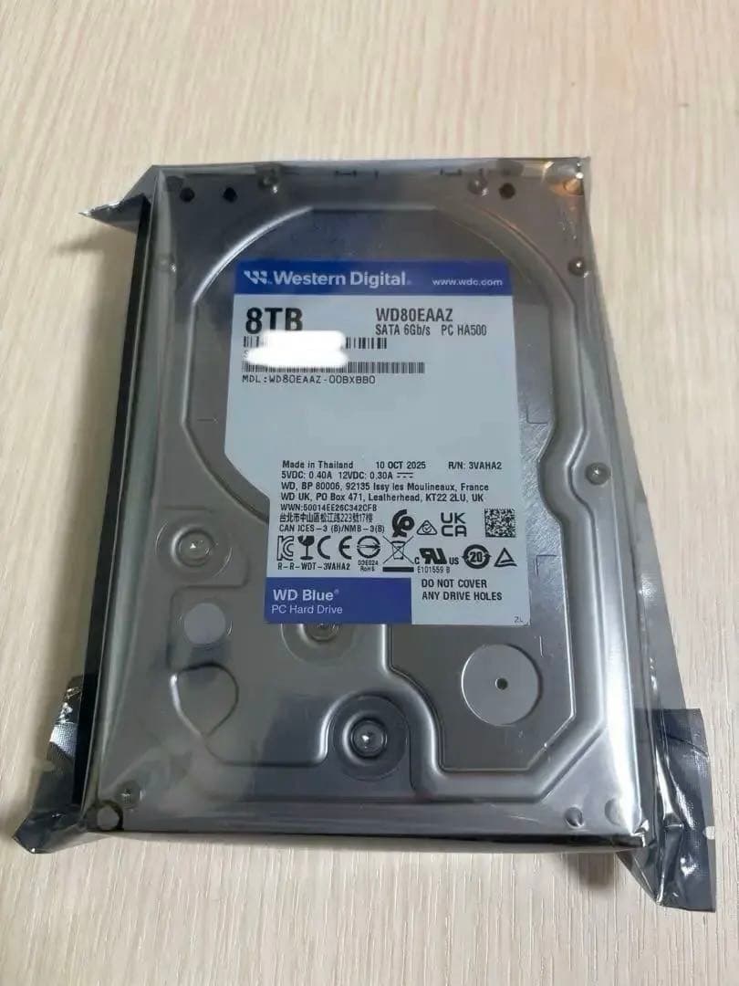 【新品】Western Digital WD80EAAZ 8TB 内蔵HDD