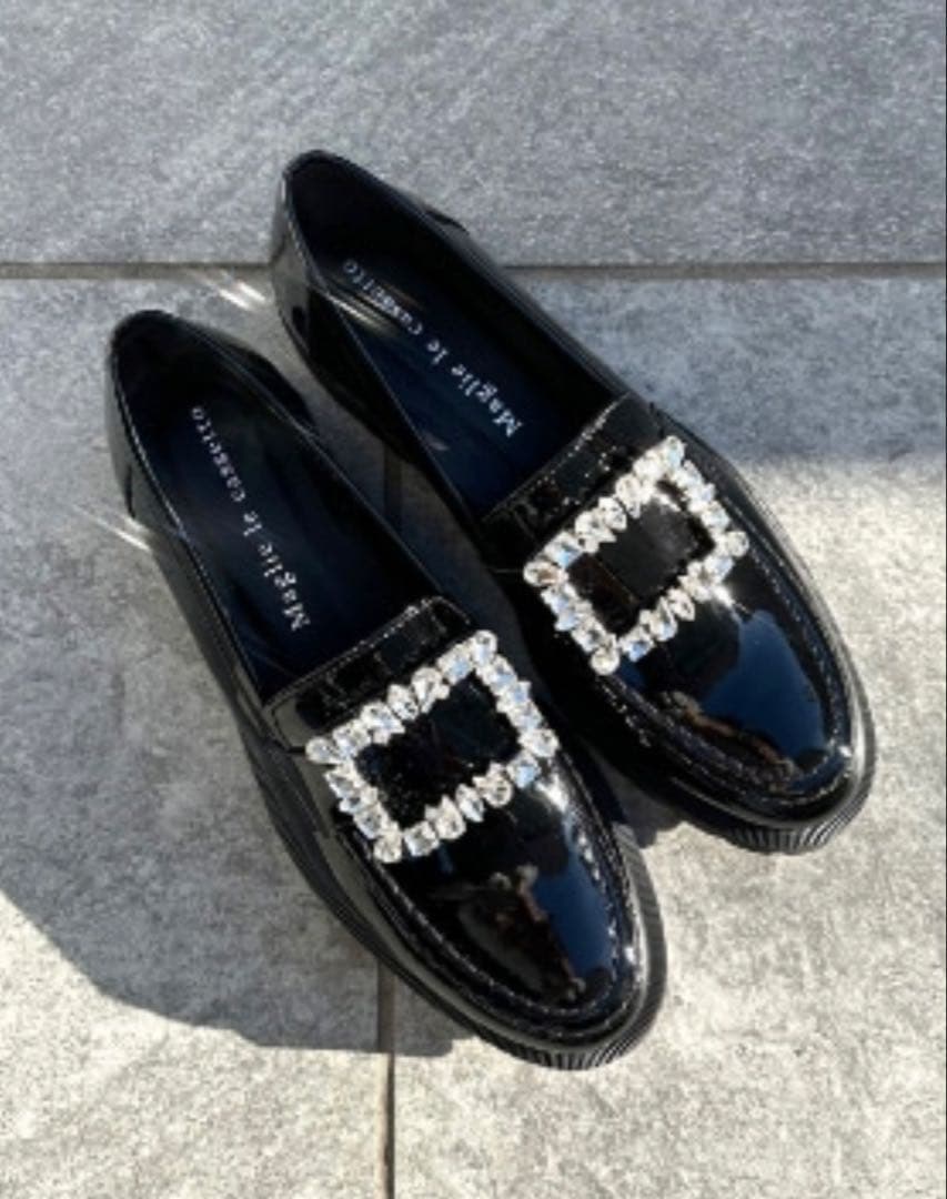 Maglie le cassetto♡エナメルビジューローファー23.5