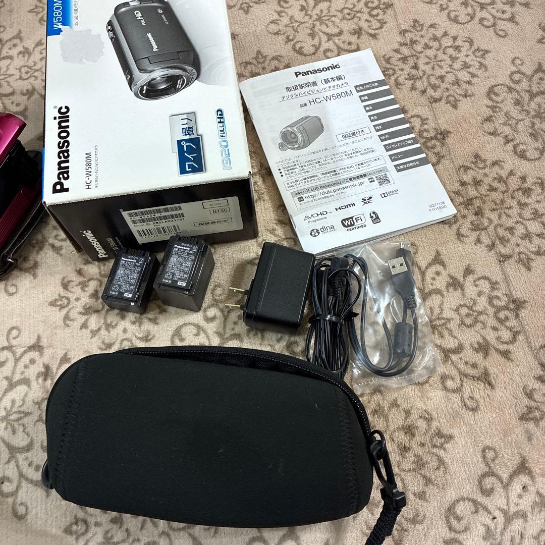 希少ピンク　極美品☆ Panasonic HC-W580M 予備バッテリー付き