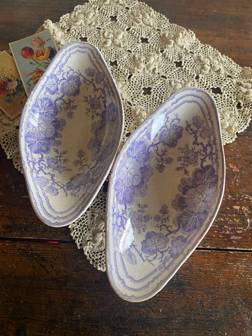 フランス　アンティーク　サルグミンヌ　ゼラニウムラヴィエ2枚