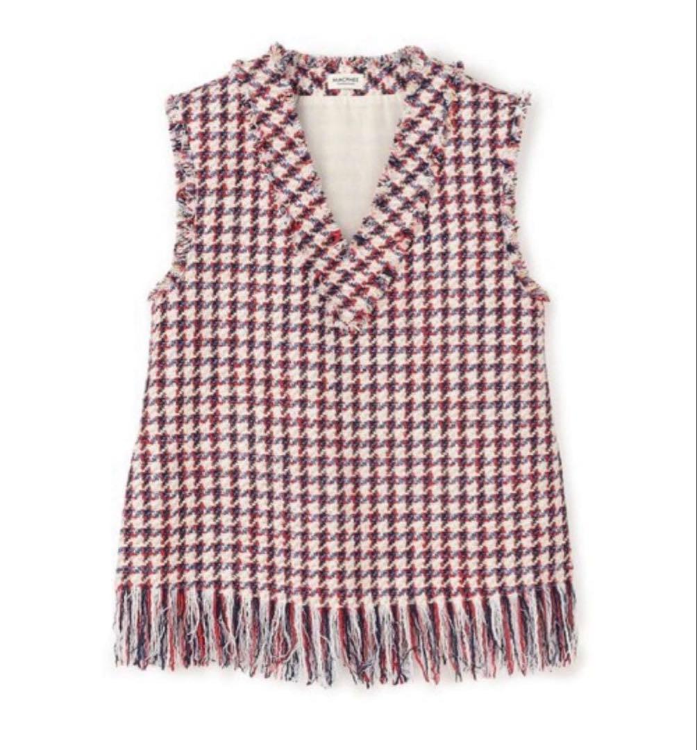 最終値下げ　TOMORROWLAND メタリックツイード Vネックベスト