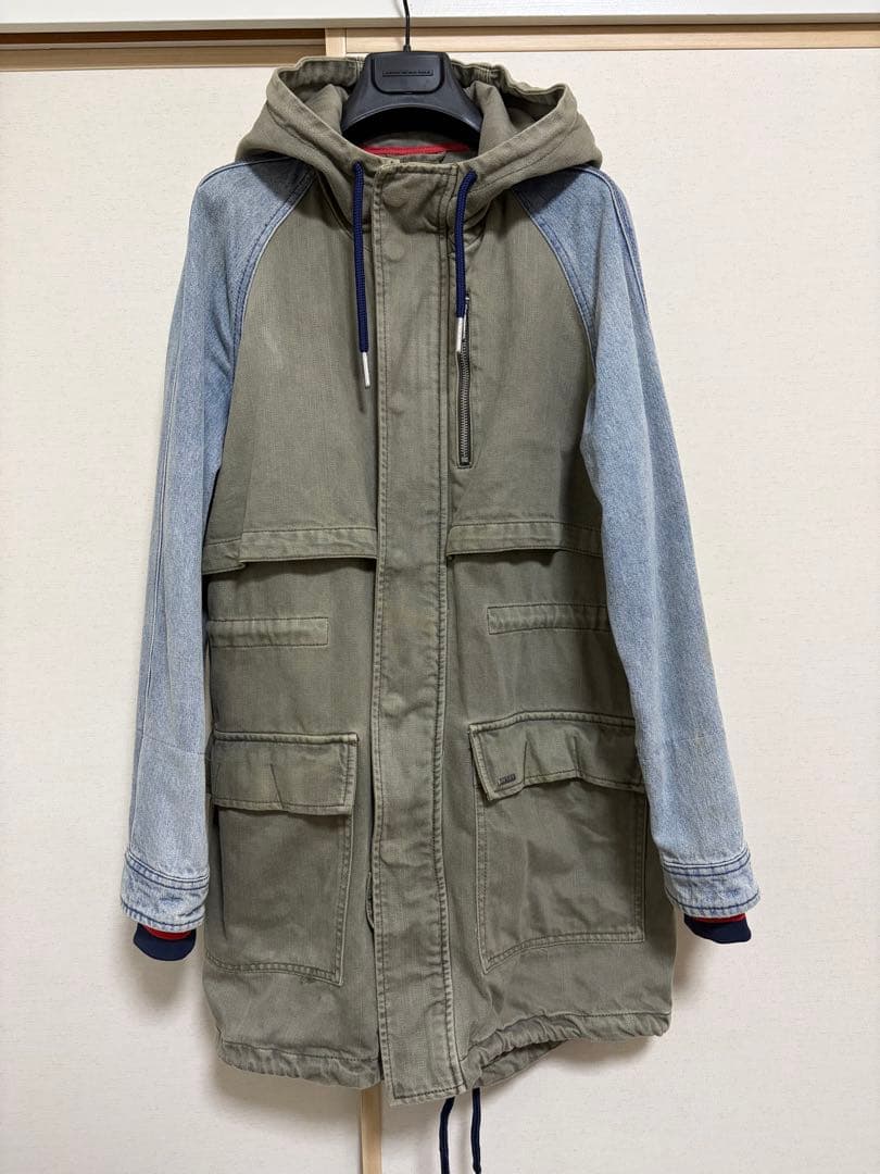 DIESEL オリーブグリーン デニム モッズコート