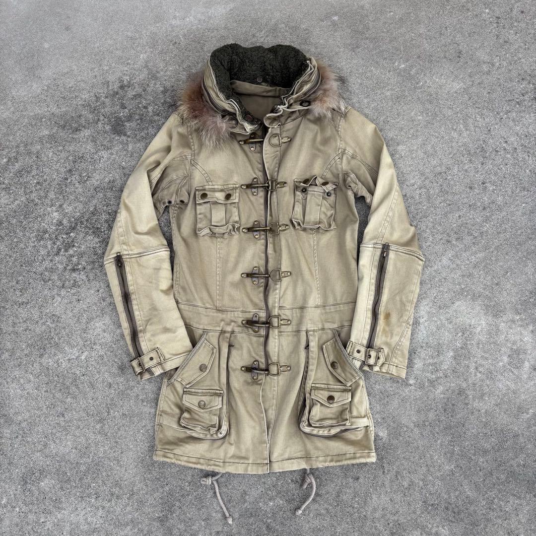 ✨週末限定セール✨ 00's ミリタリーギミックコートファー着脱 お兄系 y2k