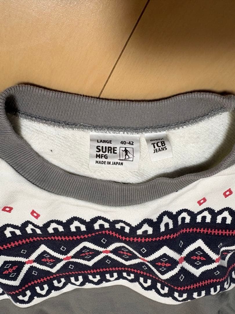 トップス  Pattern Crew Neck Sweatshirt