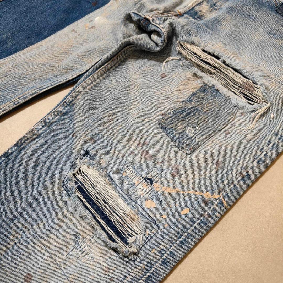 ビンテージ リーバイス 501 グランジデニム ダメージ パッチワーク w34