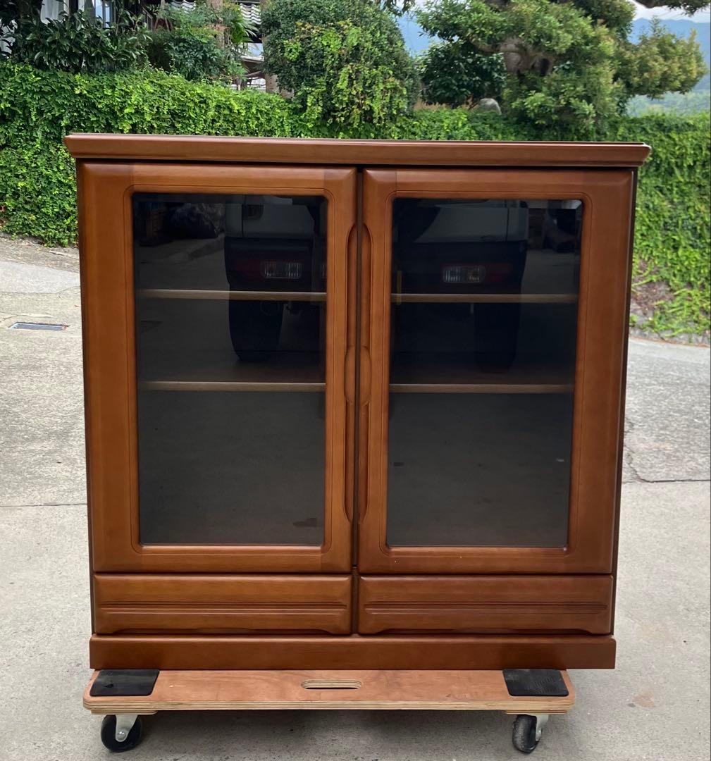 木製 飾り棚 キャビネット 102cm幅