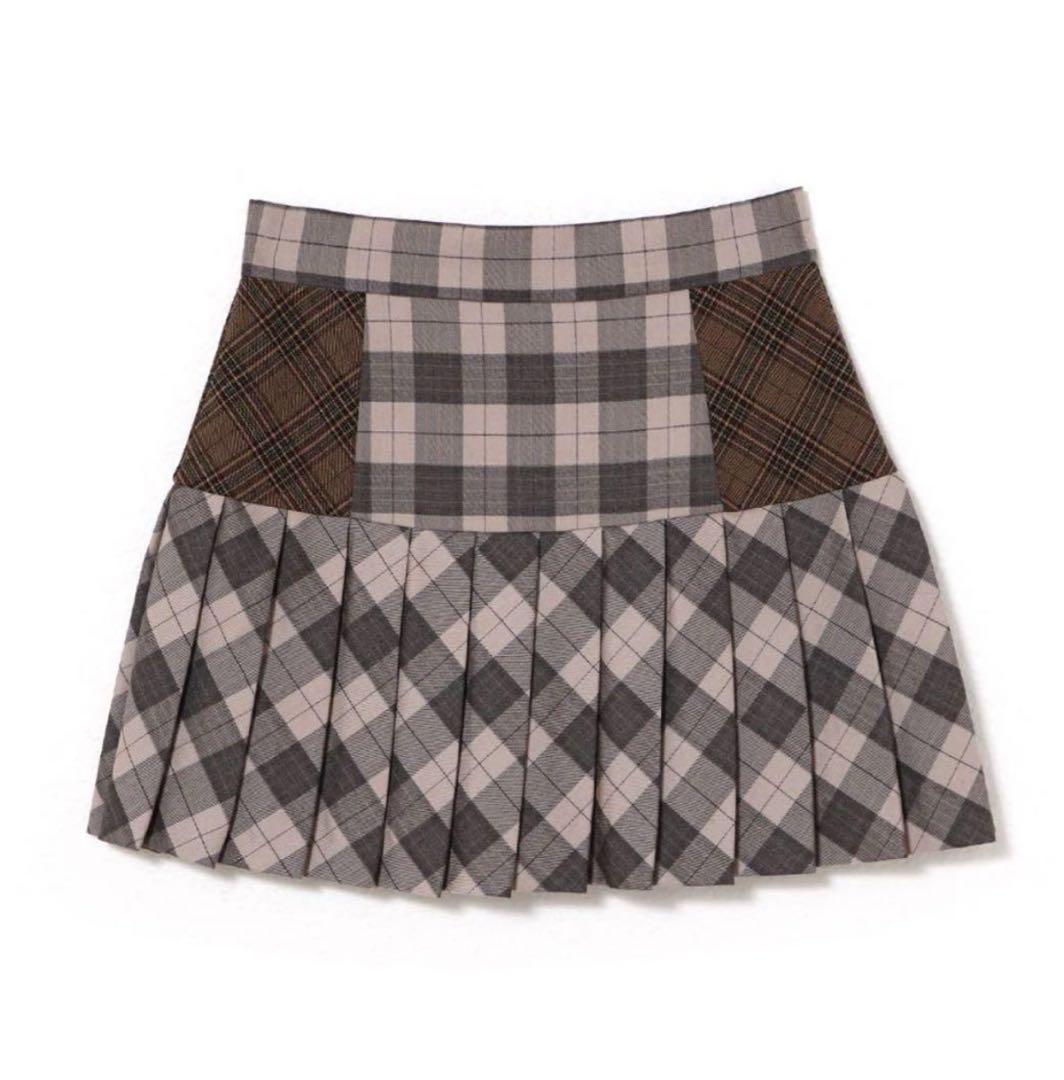 スカート andmary Coco check pleats skirt S