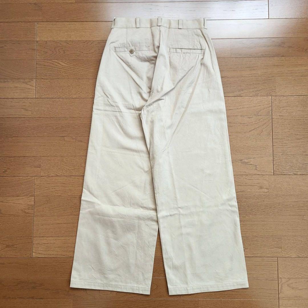 新品 タグ付き YAECA ヤエカ チノクロス パンツ ワイド カーキベージュ