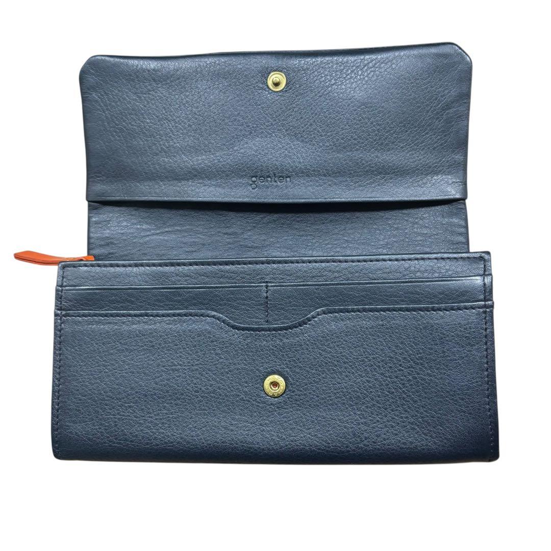 【未使用保管品】　genten ゲンテン　yaku 長財布　ネイビー　ブラック