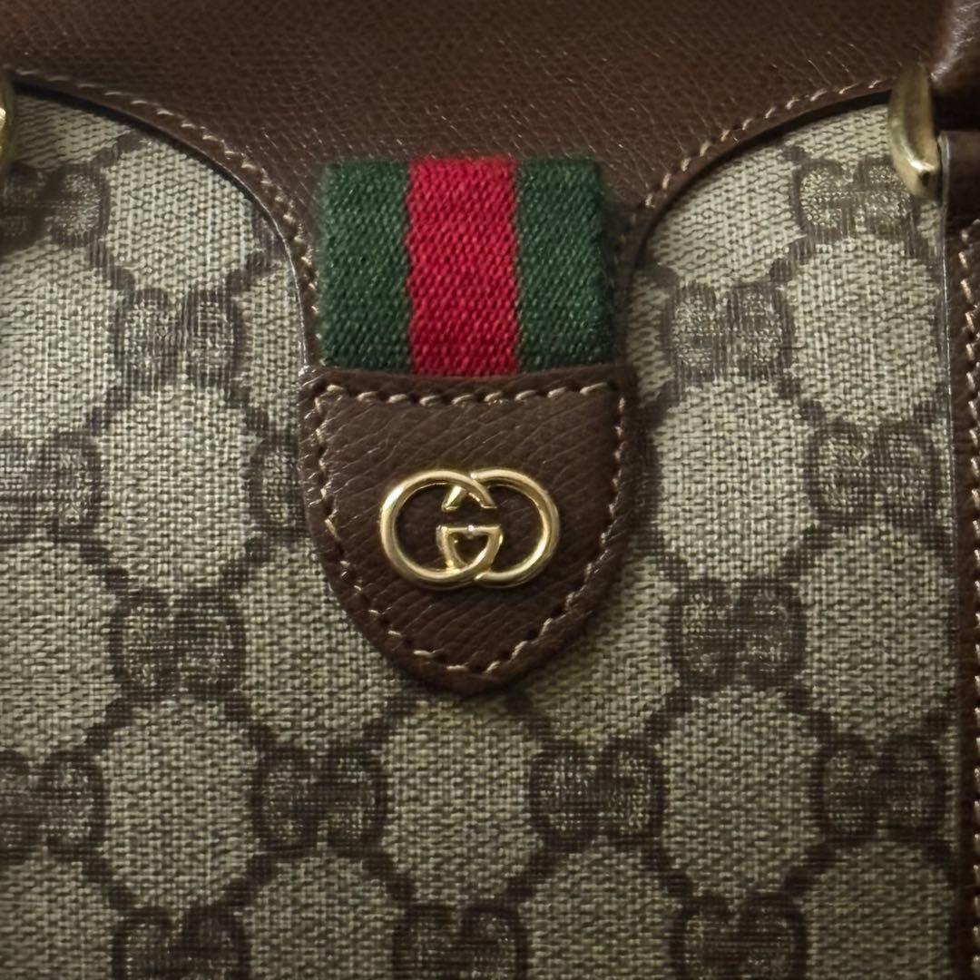 GUCCI ミニ ボストン バッグ シェリーライン GG スプリームキャンバス