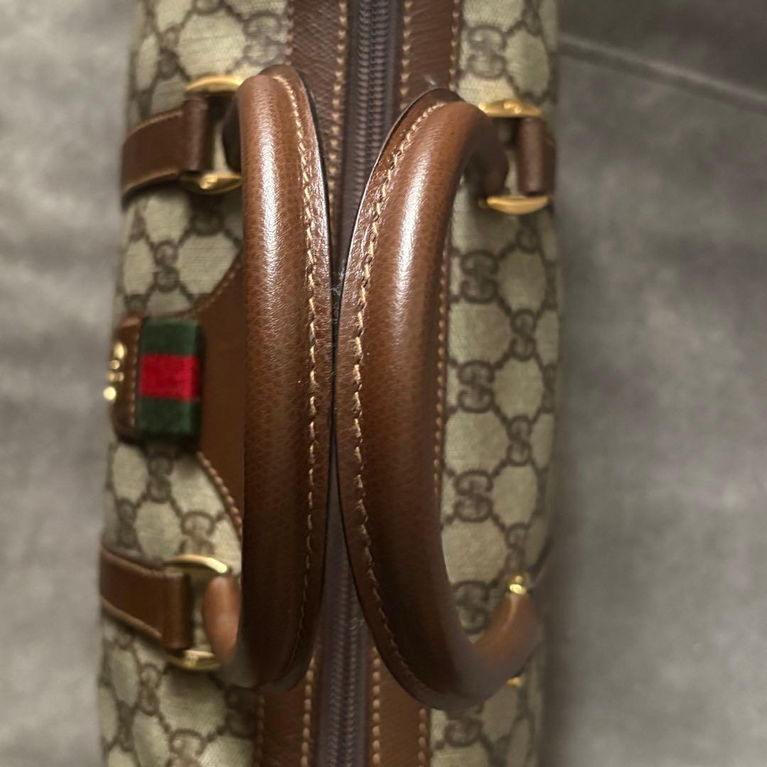 GUCCI ミニ ボストン バッグ シェリーライン GG スプリームキャンバス