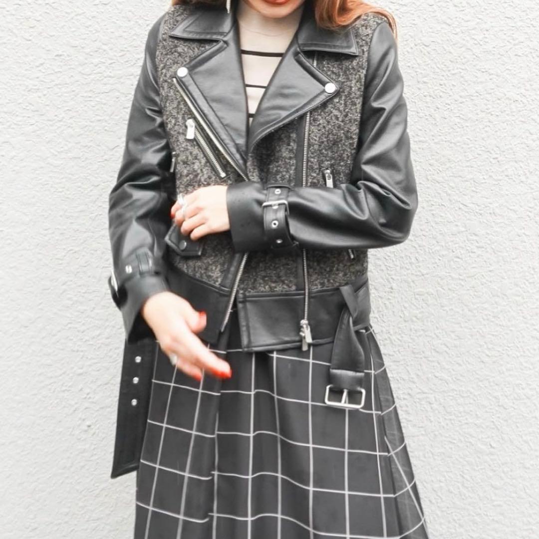 グレースコンチネンタル diagram ツイードライダースジャケット 36