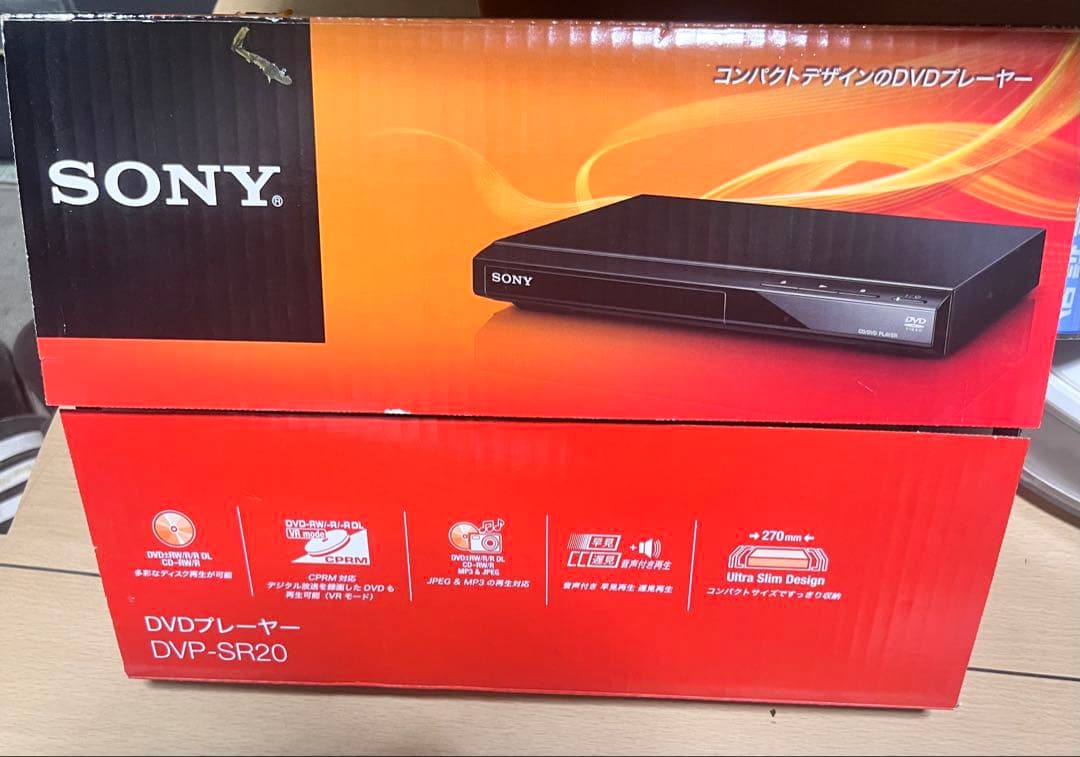 新品SONY DVDプレーヤー DVP-SR20 開封のみ 未通電
