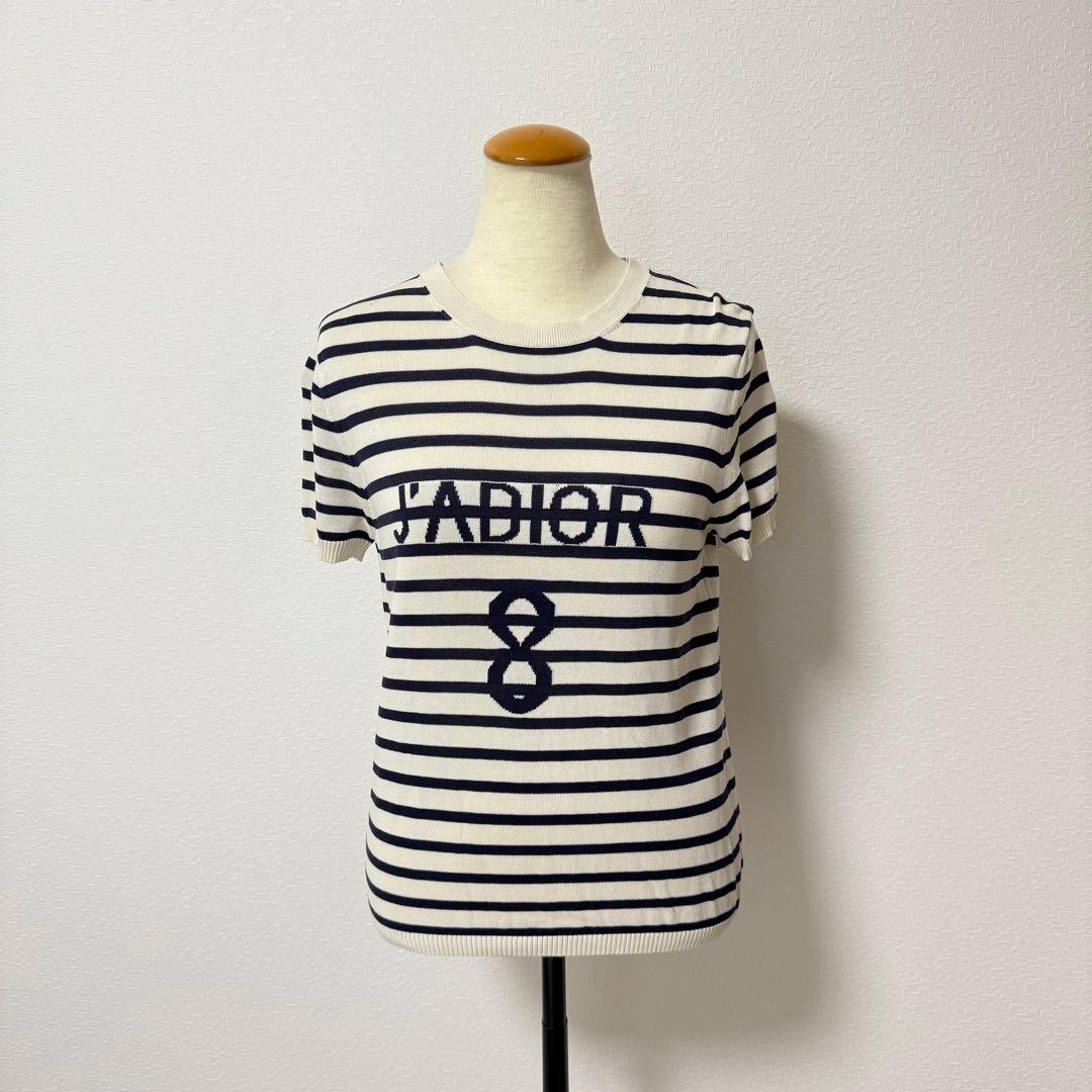 【美品】DIOR J’ADIOR 8 ボーダー ニット Tシャツ 36サイズ