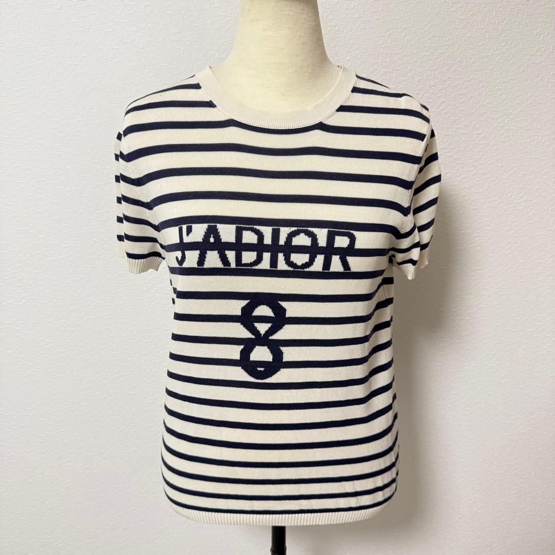【美品】DIOR J’ADIOR 8 ボーダー ニット Tシャツ 36サイズ