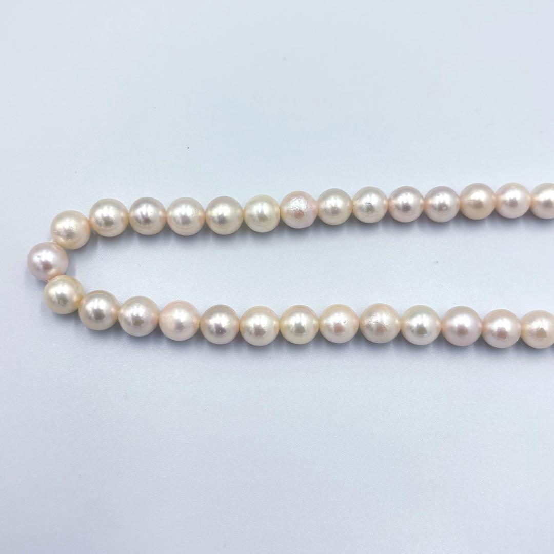 艶良✨干渉色◯ 大珠8.5mmあこや本真珠 パールネックレス　冠婚葬祭　SV刻印