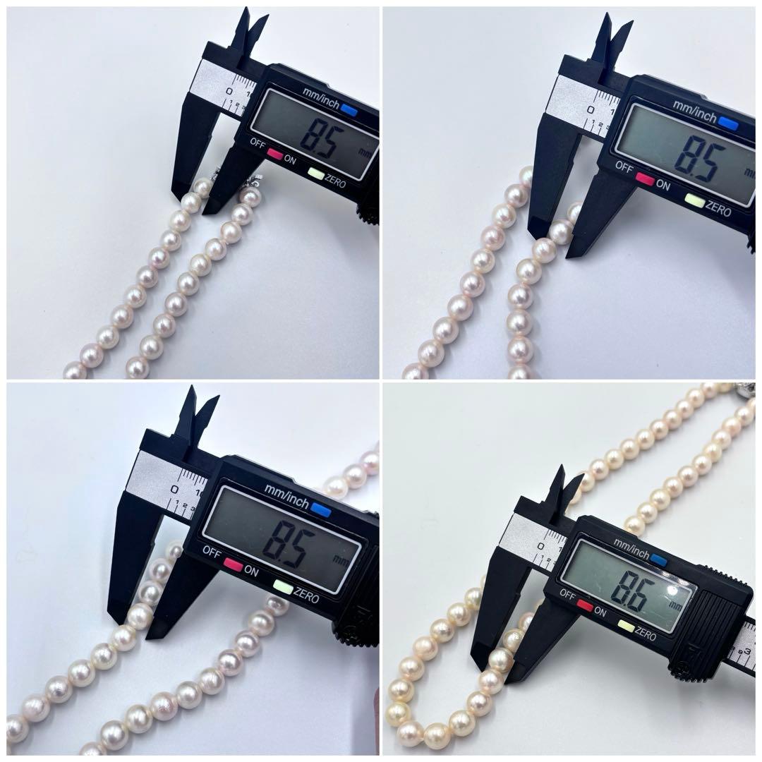 艶良✨干渉色◯ 大珠8.5mmあこや本真珠 パールネックレス　冠婚葬祭　SV刻印
