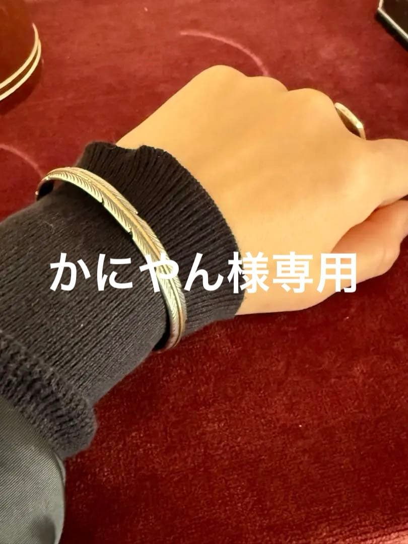 インディアンジュエリー　ナバホ族Harvey Mace　フェザーバングル