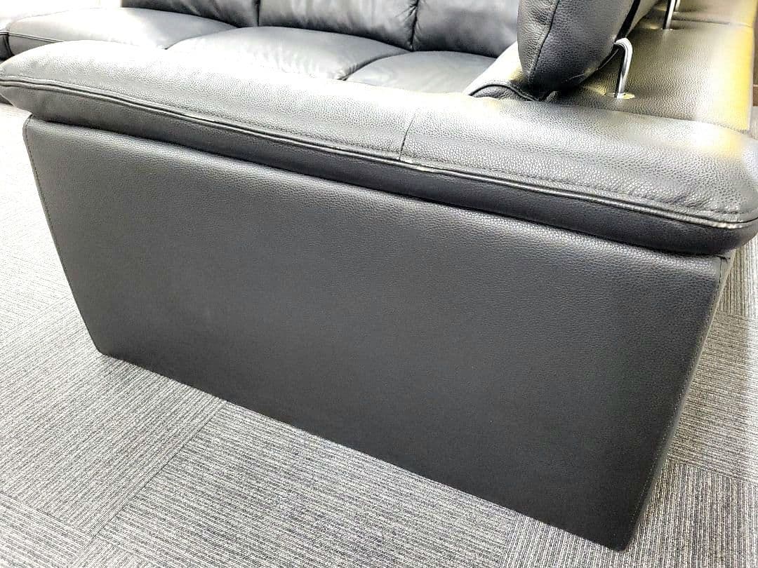 G&T L字型コーナーソファ オットマン付 ブラック