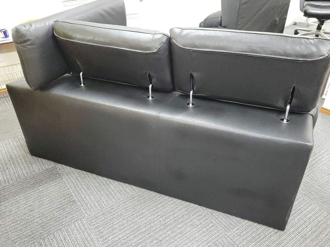 G&T L字型コーナーソファ オットマン付 ブラック