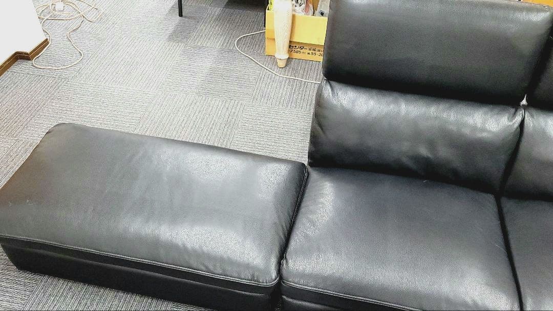 G&T L字型コーナーソファ オットマン付 ブラック