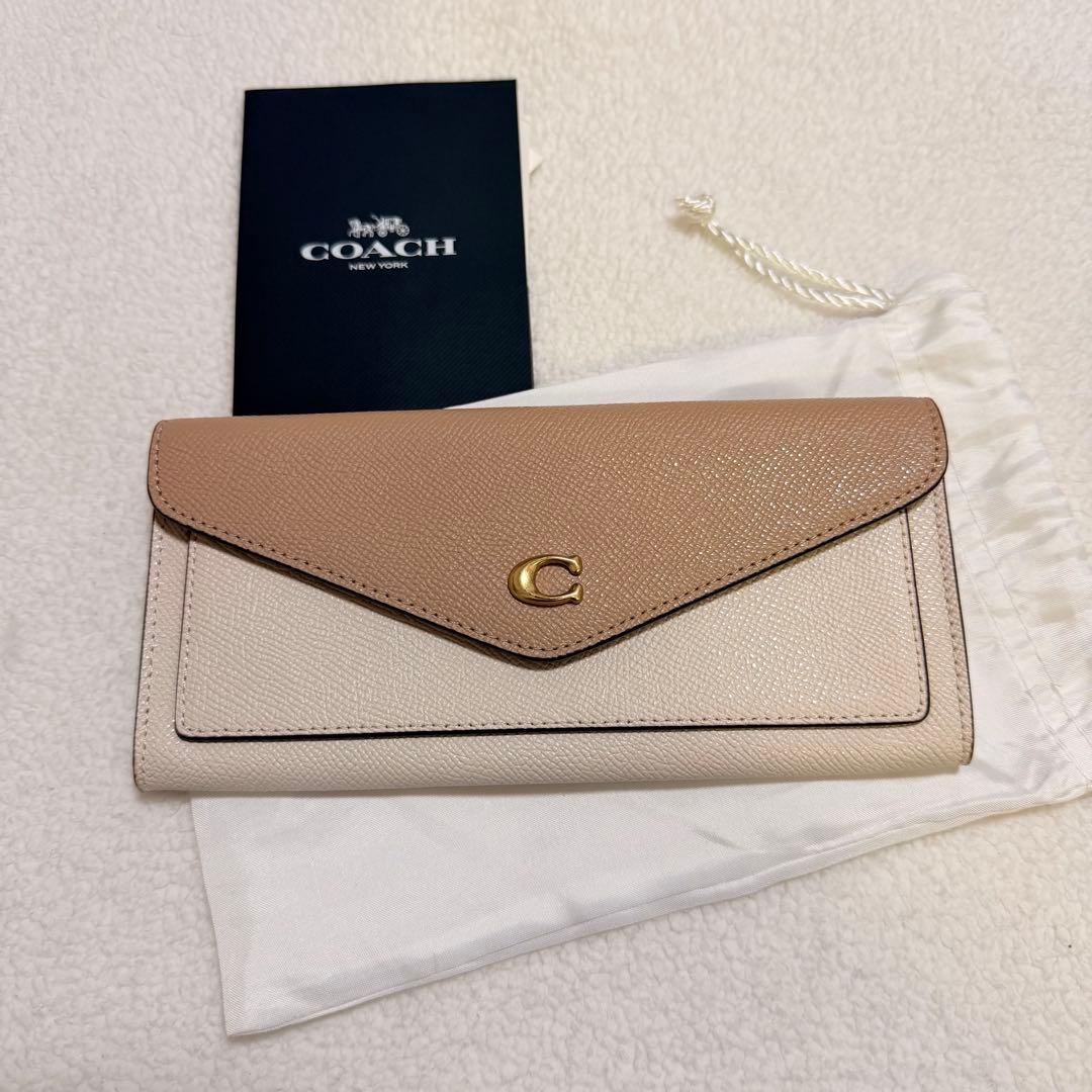 coach ベージュ ホワイト 長財布