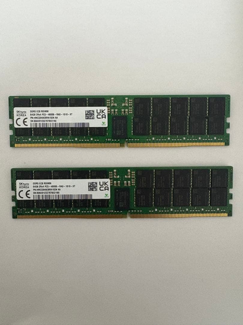 DDR5 128GB RDIMM 4800MHz ECC メモリーServer用