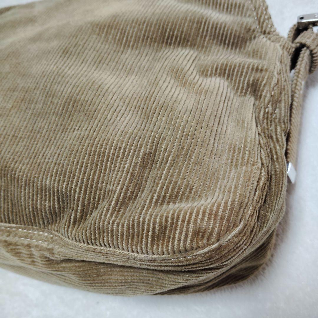 フェンディ　マンマバケット　ワンショルダーバッグ　コーデュロイ　ベージュ　訳あり