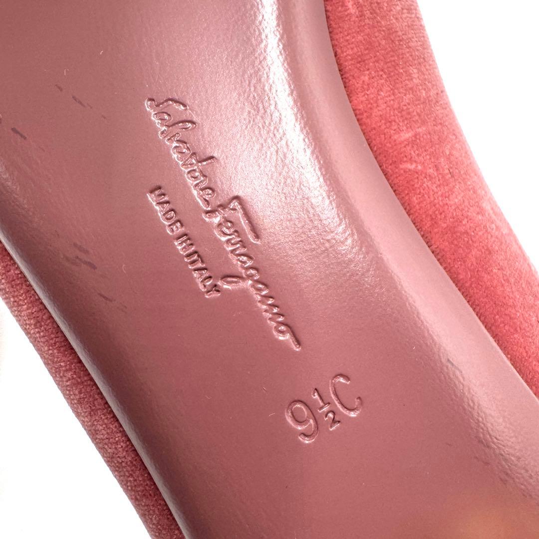 【極美品】Ferragamo ヴァラ スエード ミュール 27cm ピンク