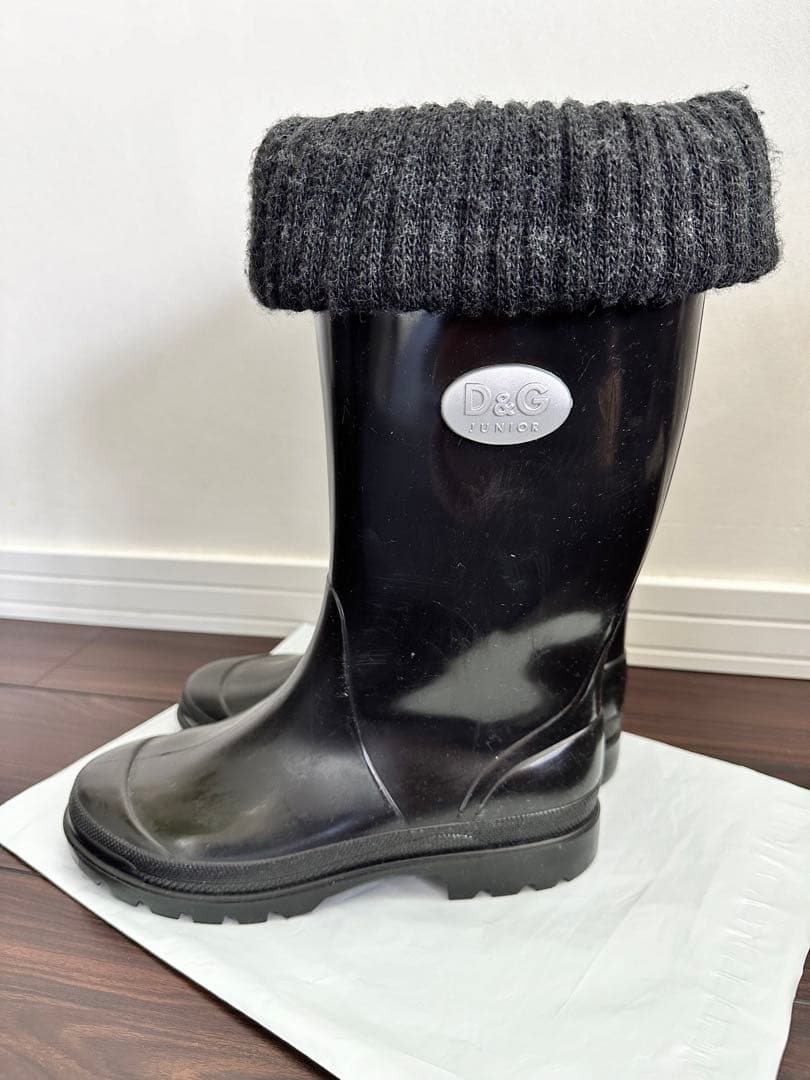 D &G ドルチェ&ガッバーナ　レインブーツ　黒　長靴