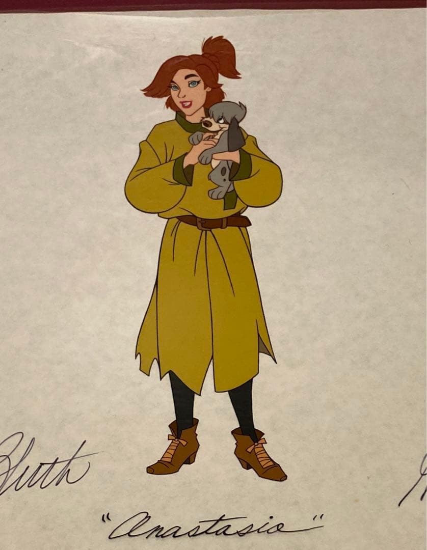 限定版サイン入りディズニーアナスタシア　セルアニメーション原画シリアルナンバー付