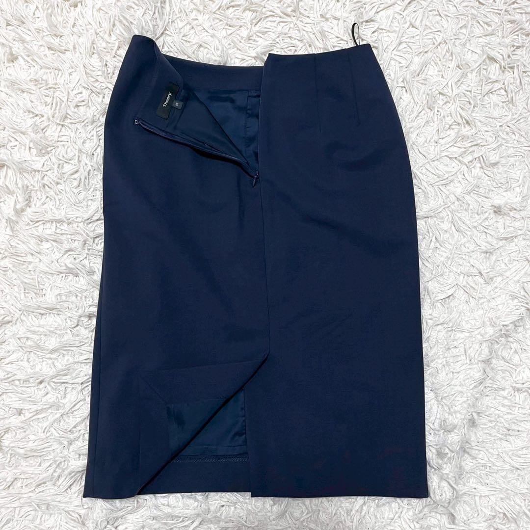 美品✨セオリー 現行 TAILOR セットアップスカートスーツ 伸縮性 ネイビー