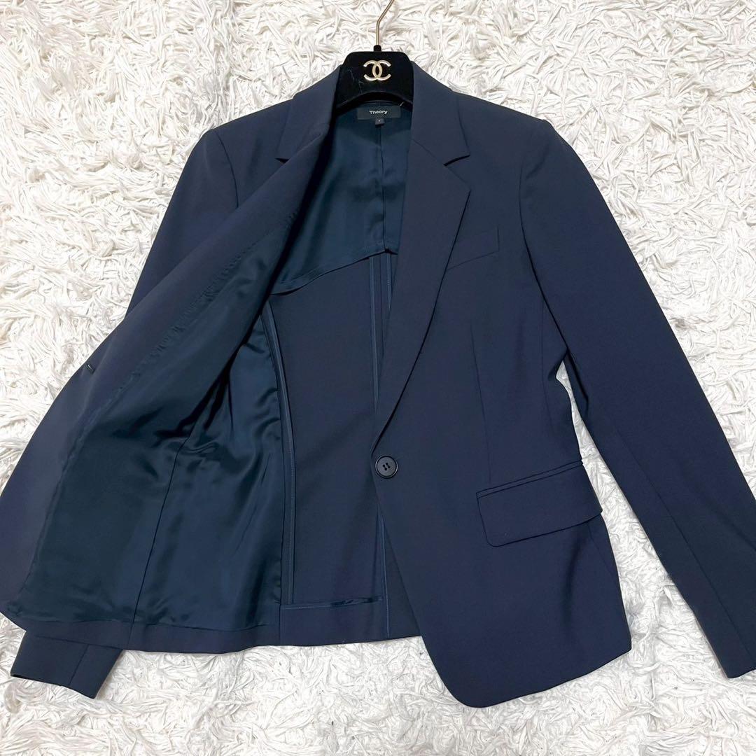 美品✨セオリー 現行 TAILOR セットアップスカートスーツ 伸縮性 ネイビー