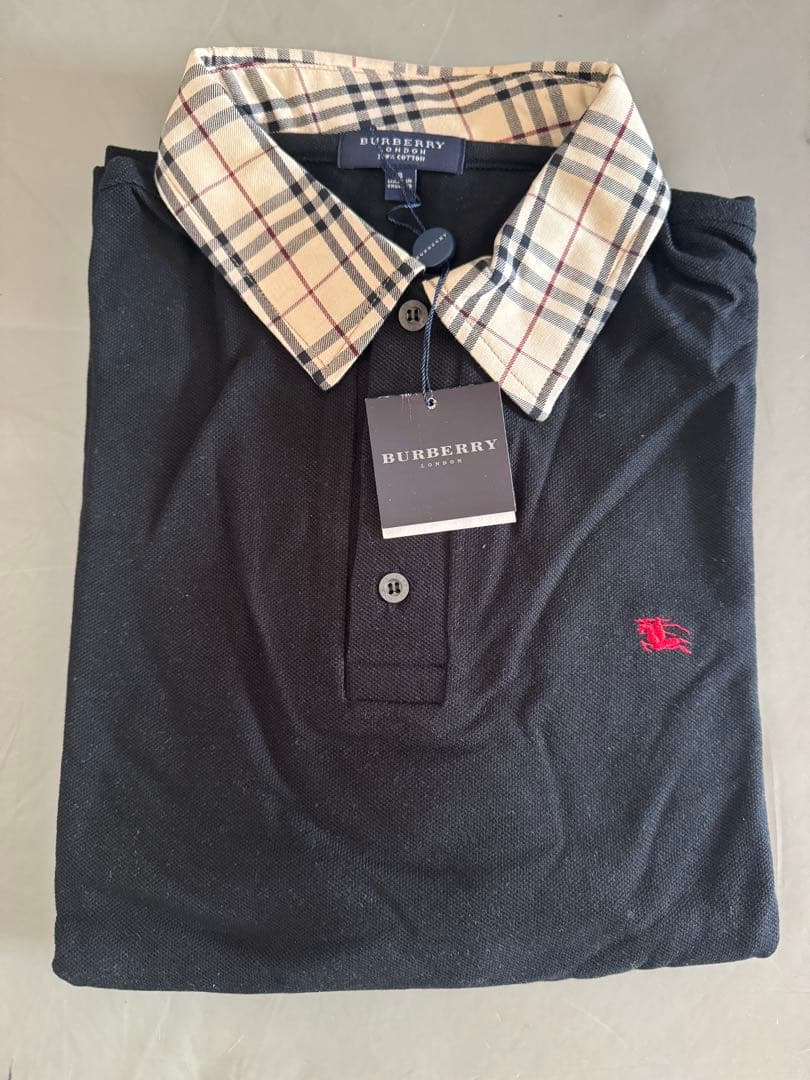 【新品】ポロシャツバーバリーBerberrys BK チェック刺繍イングランド製