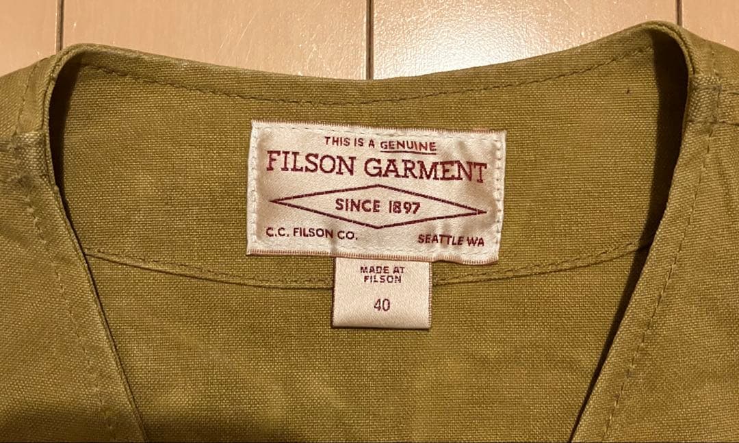 USA製　FILSON Tin Cloth CRUISER VEST