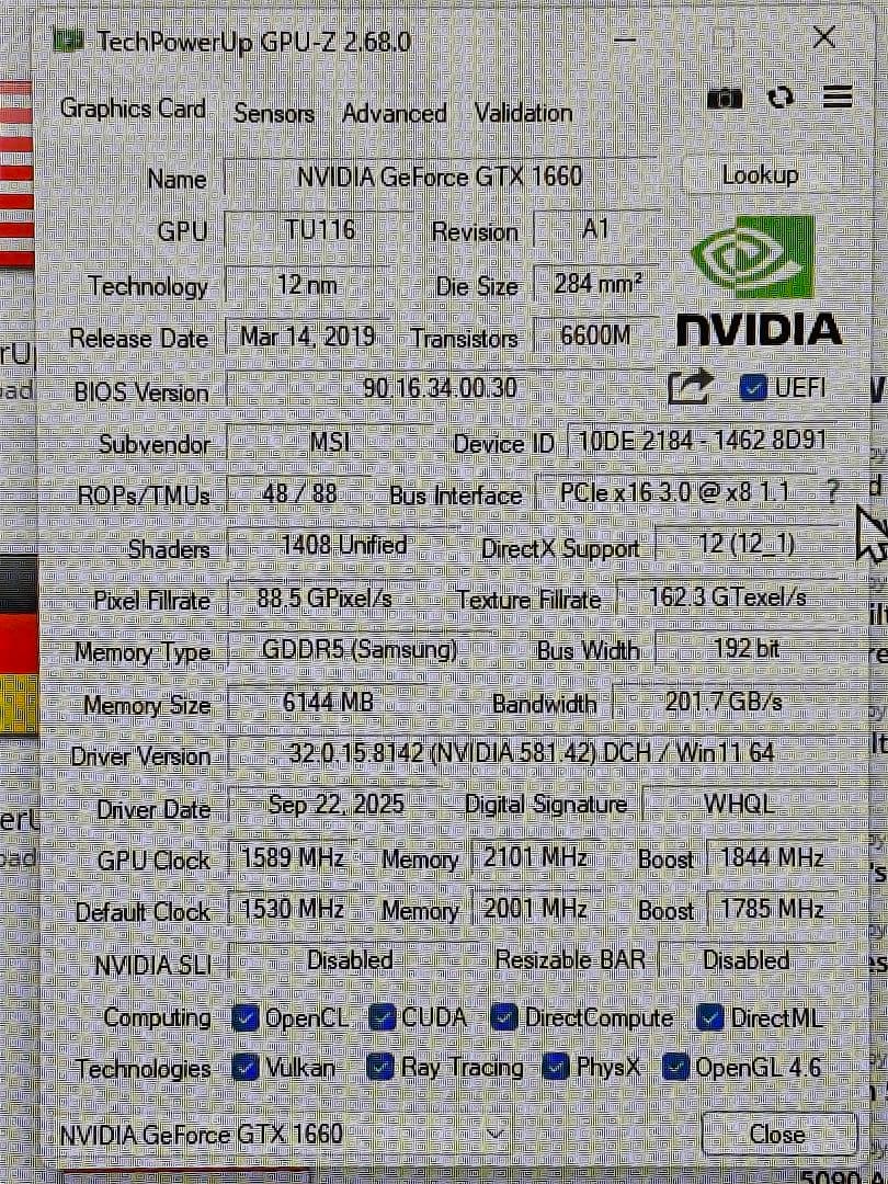 MSI AERO グラフィックボード GTX1660