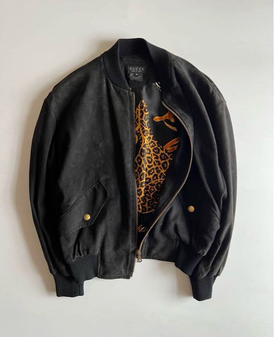ジャケット・アウター GUCCI LEATHER BOMBER JACKET