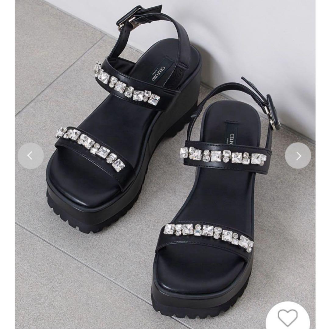 CELFORD ビジュー付きボリュームサンダル