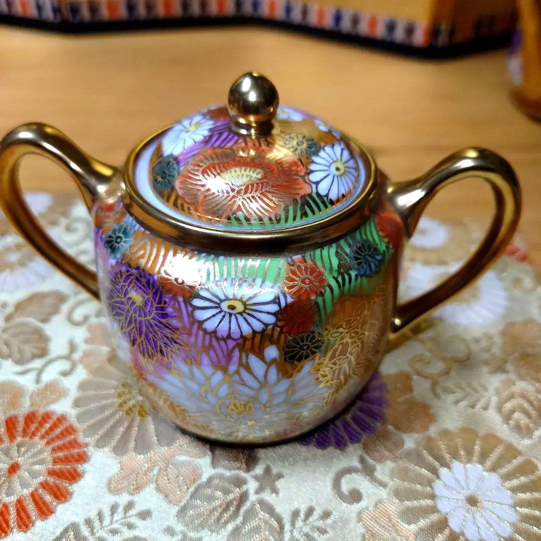 訳あり/九谷焼 九谷祥隆 花詰 ティーポット シュガーポット ミルクポット