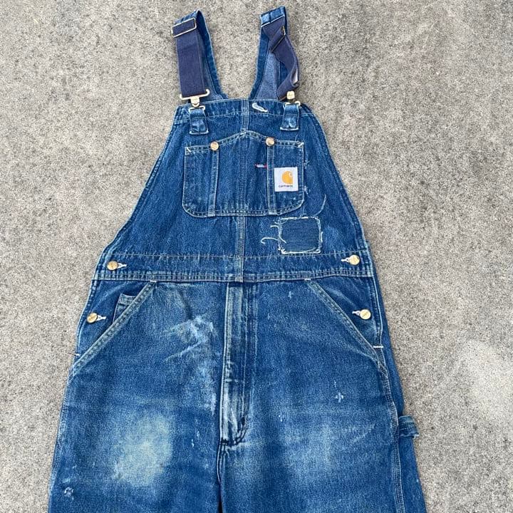 激渋　パッチワーク　ボロ　ビンテージ　カーハート　オーバーオール グランジ