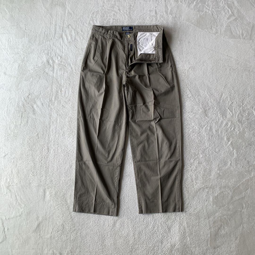 レアカラー！ 90s ラルフローレン ツータック パンツ チノパン ハモンド